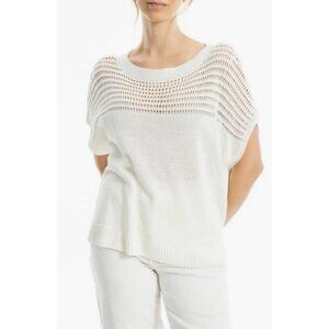💕MAX STUDIO💕 Open Weave Dolman Tank ~ Ivory Small S NWT